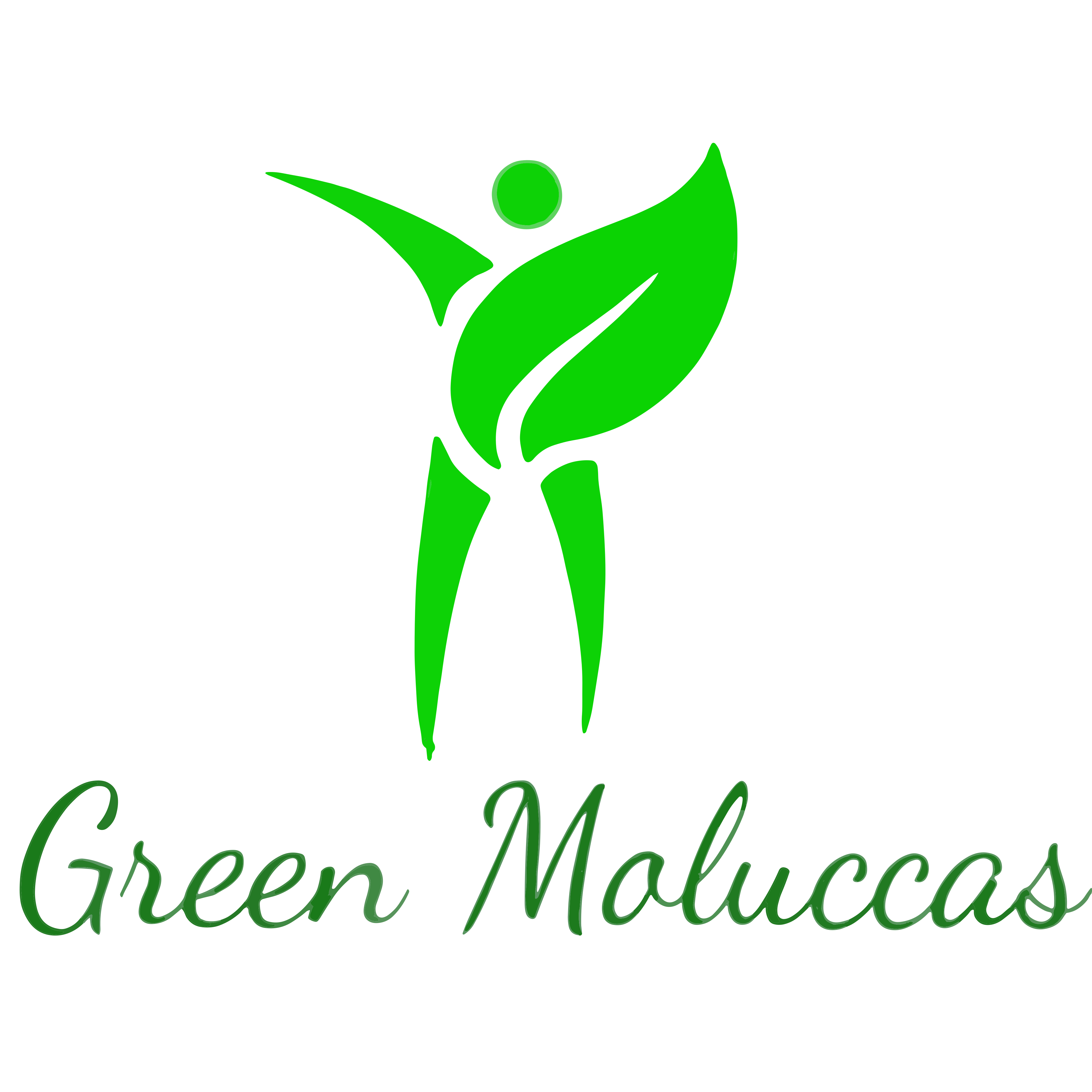 Circular logo with a shopping bag icon on green background